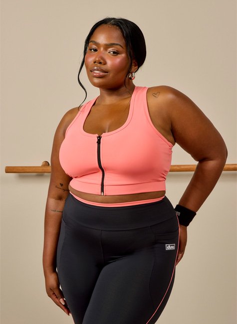 Top Iduna Plus Size em Poliamida com Ziper